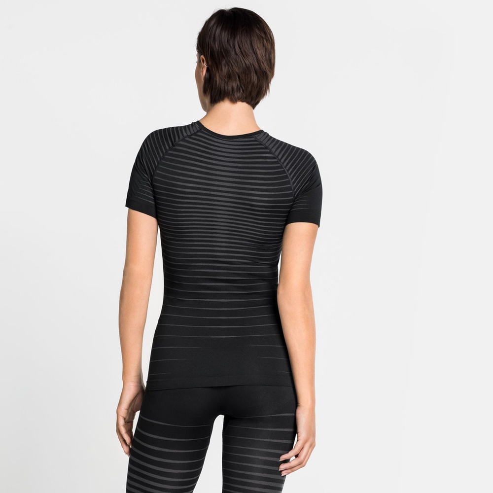 OdloDamenTanktopSuwTopCrewNeckSSPerformanceLight188151Black-S