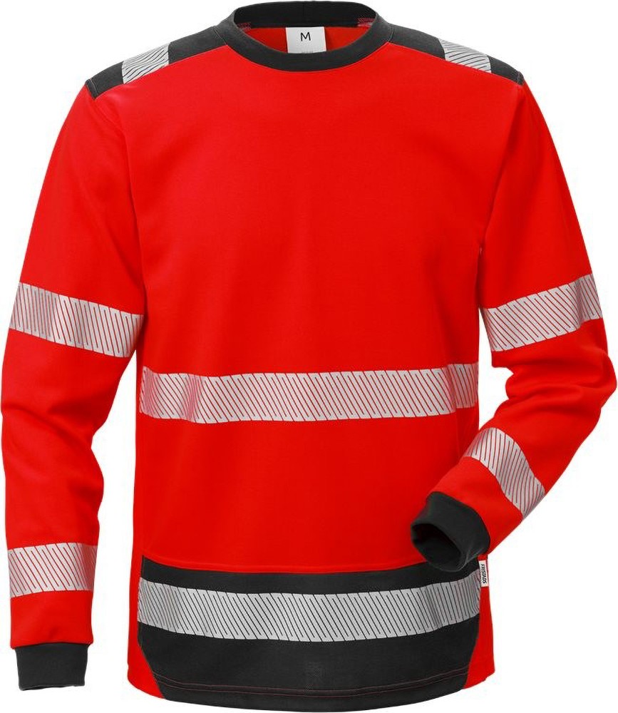 FristadsWarnschutzT-ShirtHighVisT-ShirtLangarmKL37724THVWarnschutz-RotSchwarz-XXL