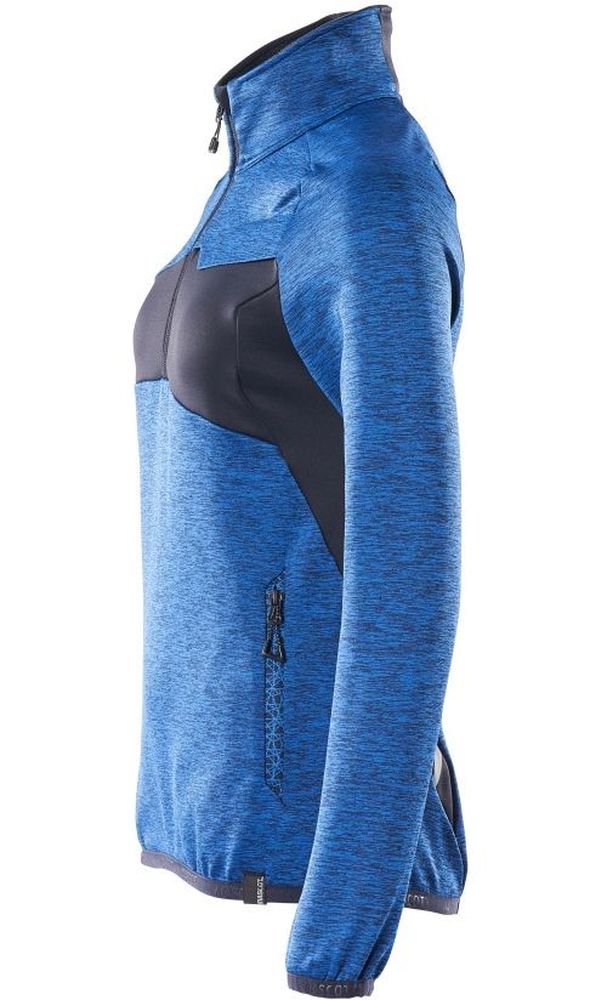 MascotDamenFleecepullovermitkurzemReiverschlussAccelerate18053-316AzurblauSchwarzblau-XXL