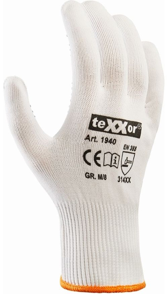 teXXorFeinstrick-HandschuheNylon12Paar1940WeiBlaueNoppen-11