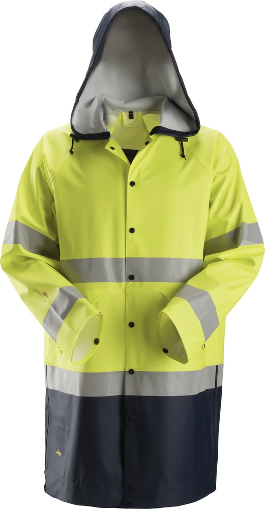 SnickersWorkwearProtecWorkHigh-VisPURegenjackeKl38261Hv-Gelb-Navy-XS