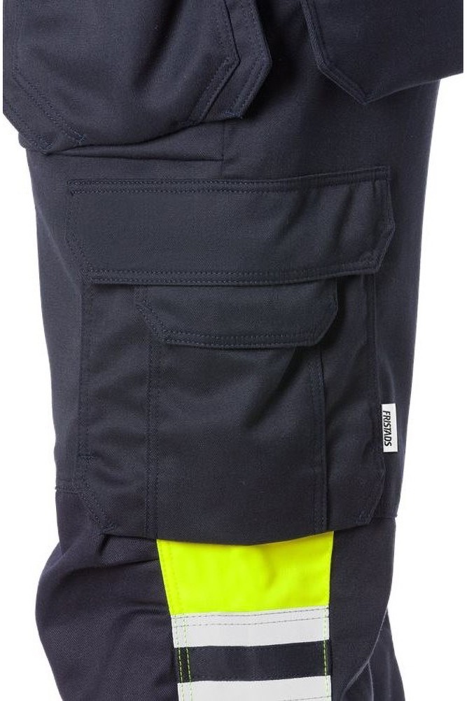 FristadsFlamestatHighVisStretch-HandwerkerhoseKl12163ATHFWarnschutz-GelbMarine