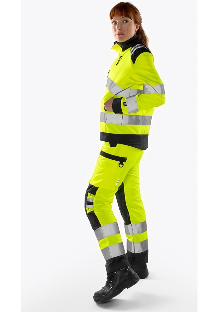 FristadsHighVisGreenJackeDamenKl34068GPLUWarnschutz-GelbSchwarz-M