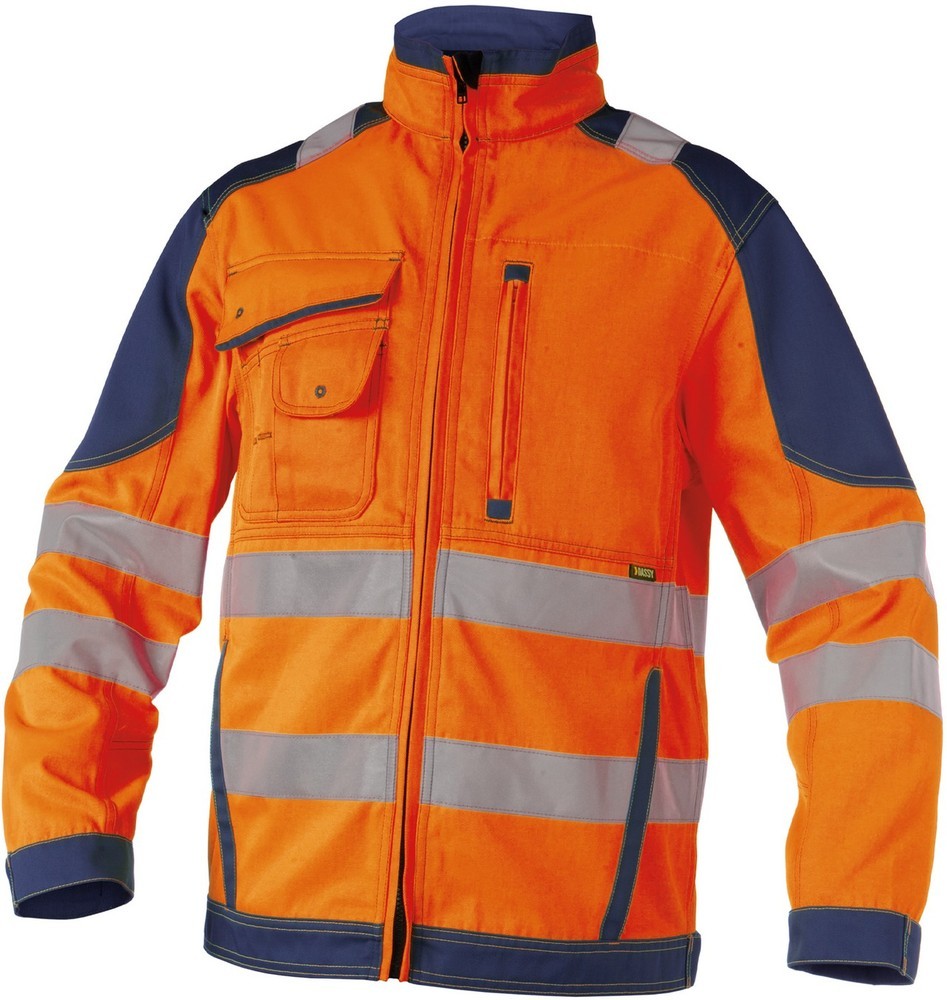 DassyWarnschutzArbeitsjackeOrlandoPESCO74NeonorangeDunkelblau-4XL