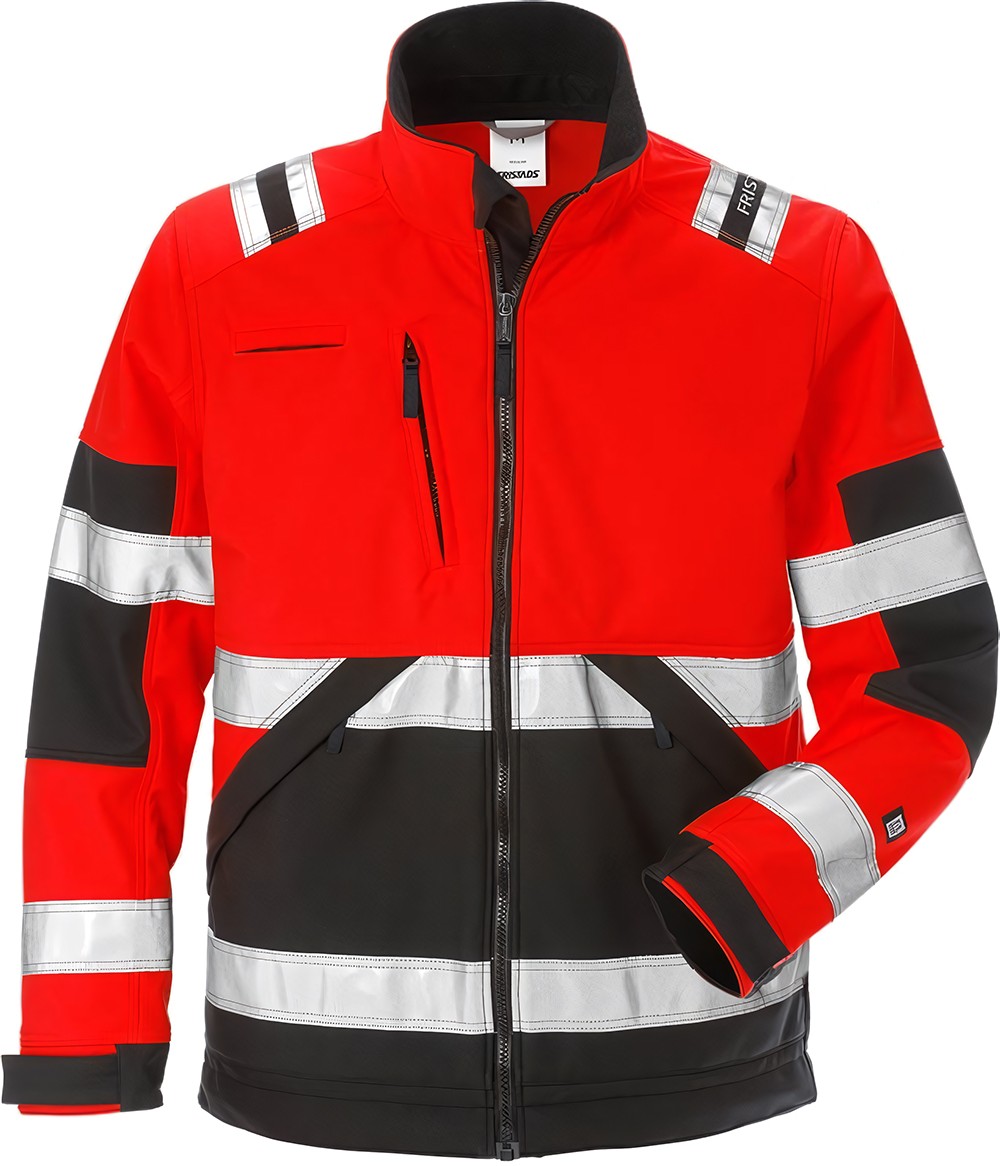 FristadsWarnschutz-JackeHighVisSoftshell-JackeKl24083WYHWarnschutz-RotSchwarz-XS