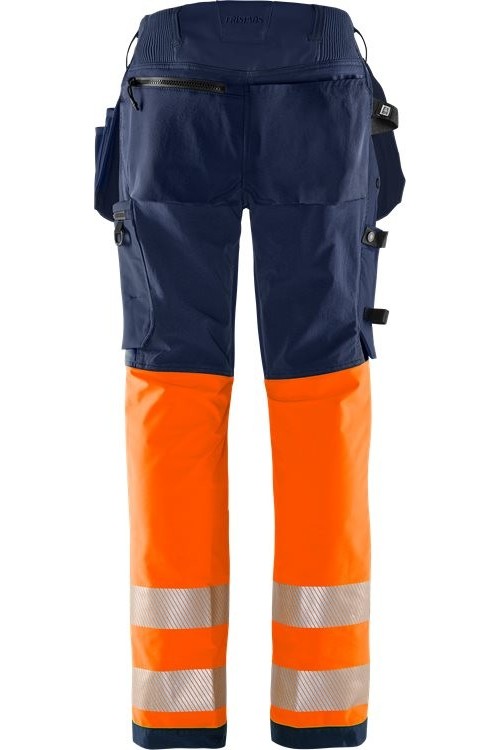 FristadsHighVisGreenHandwerkerStretchhoseDamenKl12663GSTPWarnschutz-OrangeMarine