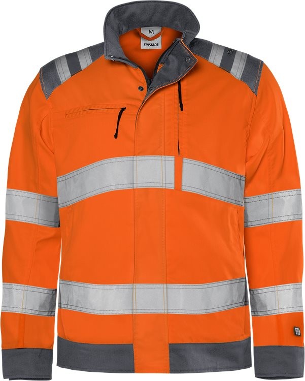 FristadsHighVisGreenJackeKl34067GPLUWarnschutz-OrangeGrau