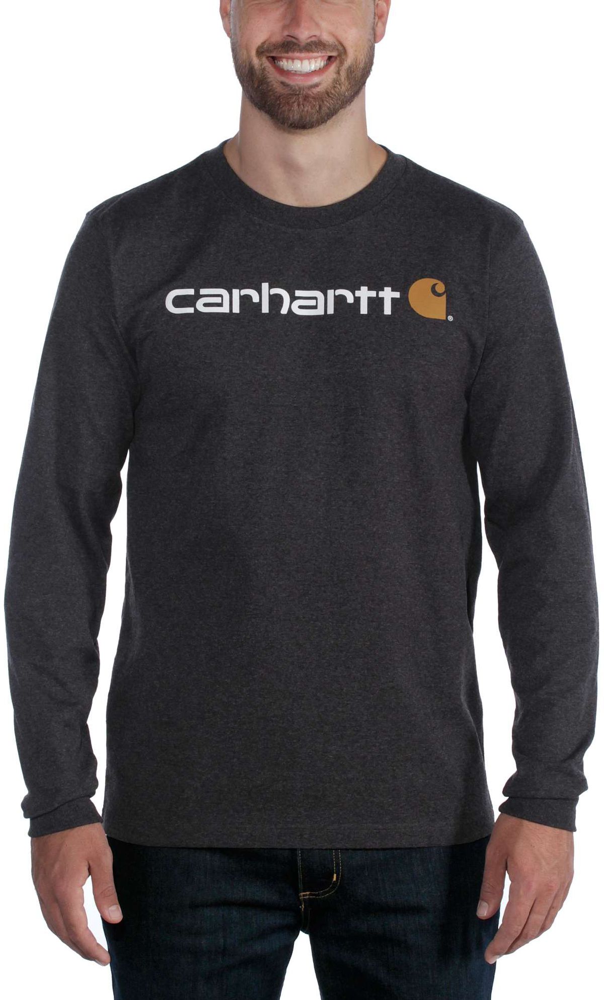CarharttHerrenT-ShirtCoreLogoT-ShirtLSCarbonHeather