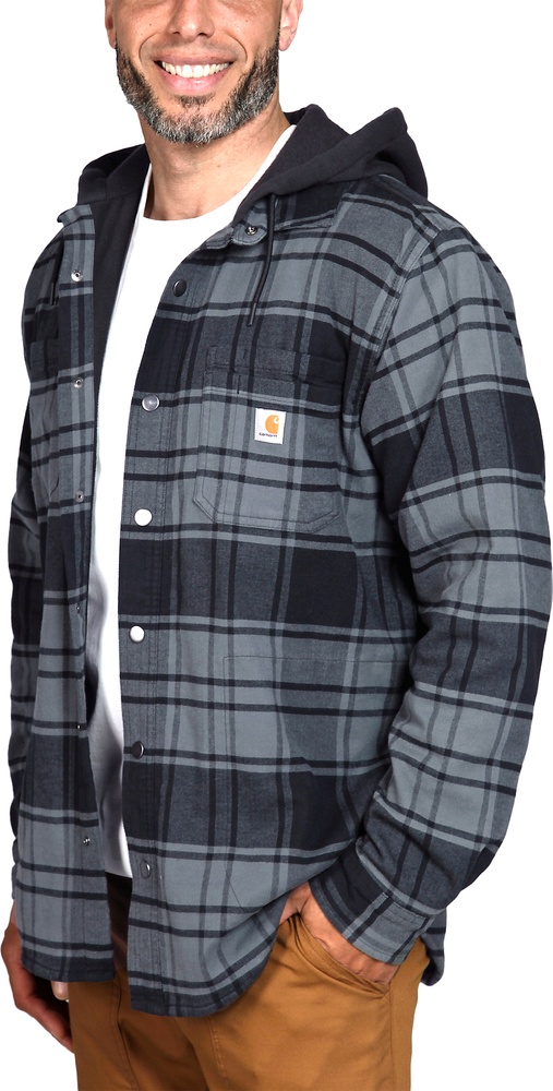 CarharttJackeFlannelFleeceLinedHoodedShirtJacElm-XL