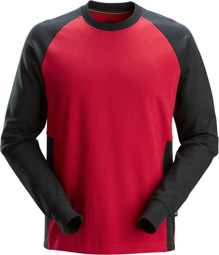 SnickersWorkwear2-FarbenSweatshirt2840Chili-Schw-XS