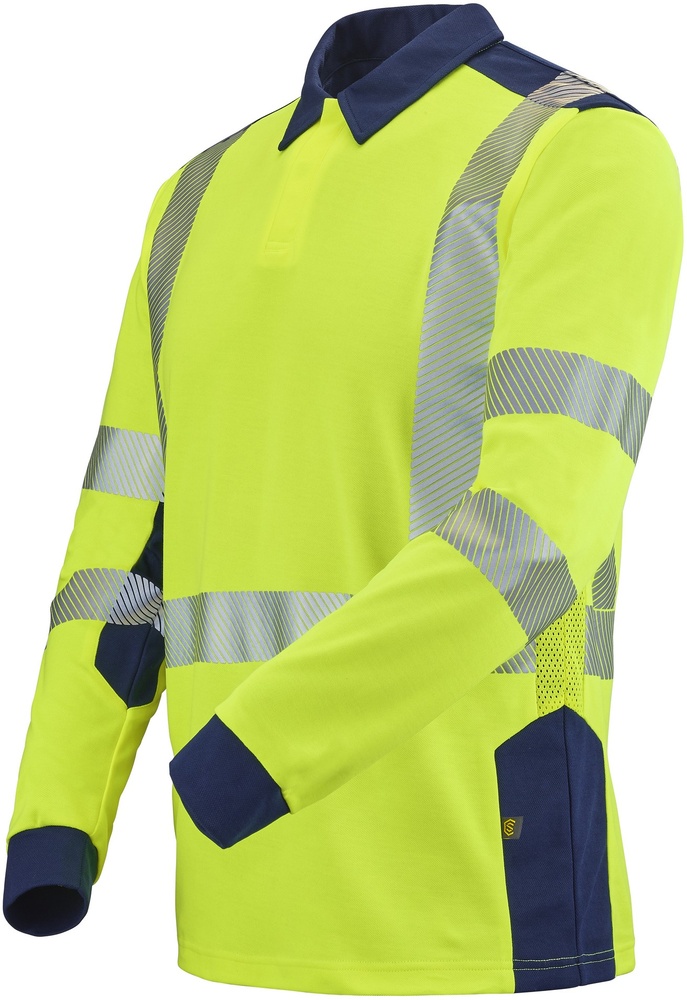 CepovettLangarm-PoloshirtFluoSafeXp9T87FluoYellowNavy-XXL