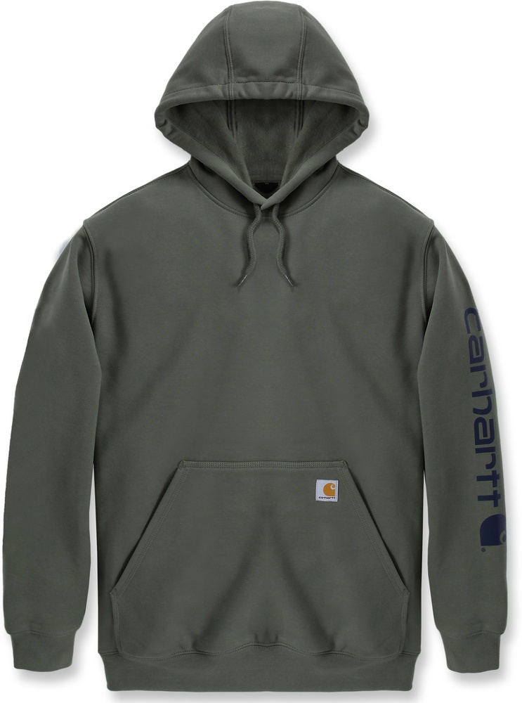 CarharttSleeveLogoHoodedSweatshirtK288DustyOlive-XXL