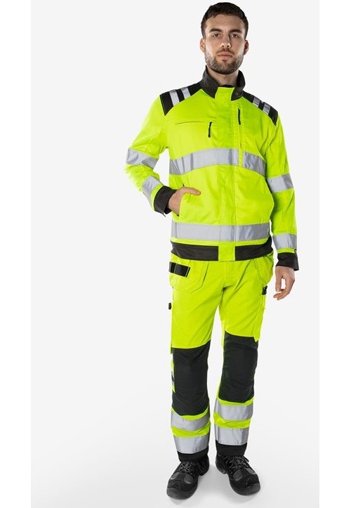 FristadsHighVisGreenJackeKl34067GPLUWarnschutz-GelbMarine