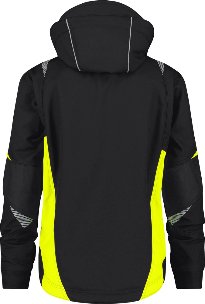 DassyArbeitsjackeSoftshell-JackeKalamaSchwarzNeongelb-XS