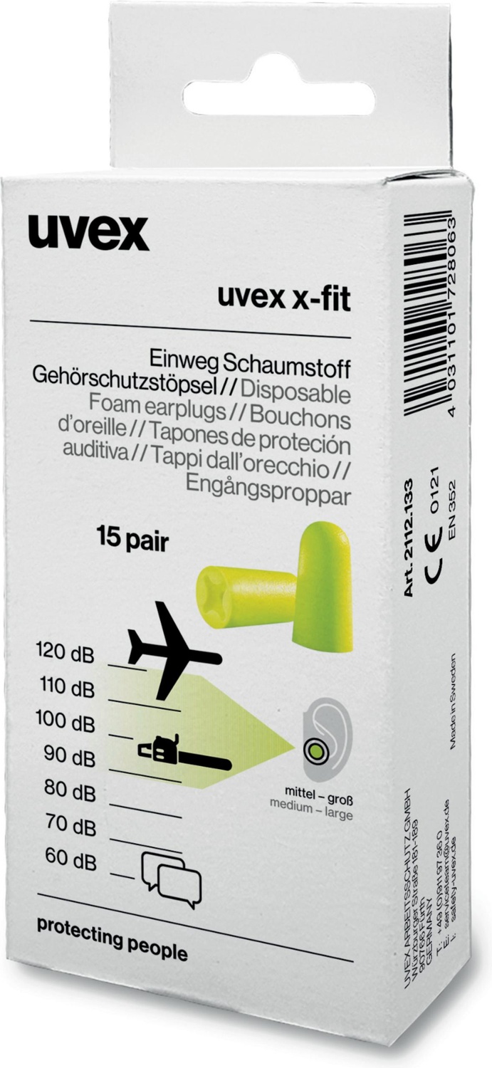 UvexGehrschutzstpselX-Fit2112133GrnSnr37Db21120-M15Stck