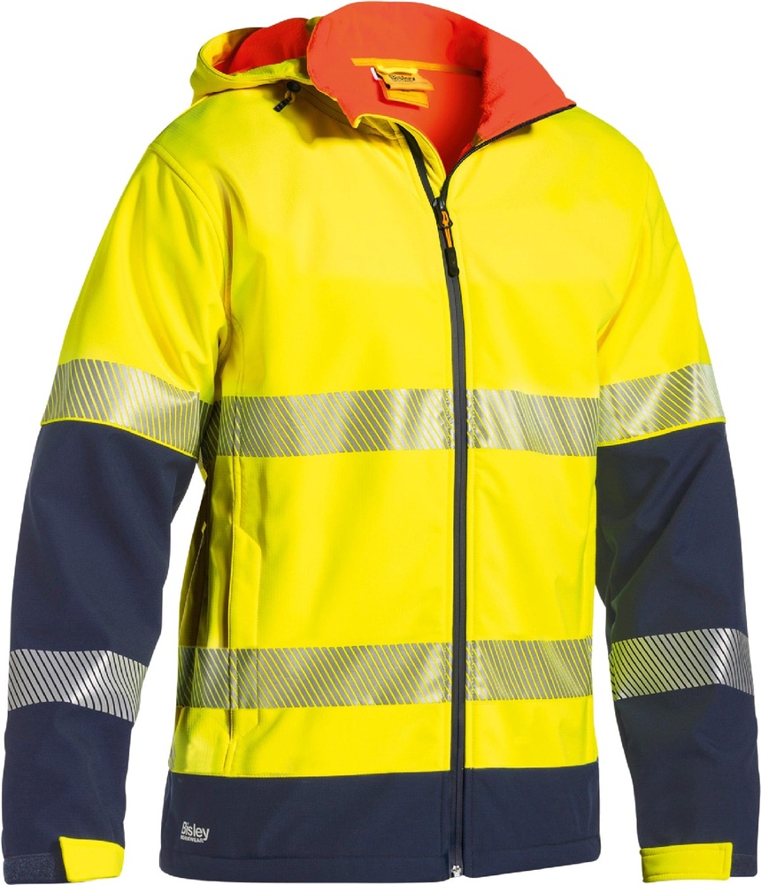 BisleyWarnschutzbekleidungTapedHiVisRipstopBondedFleeceGelbNavy-L
