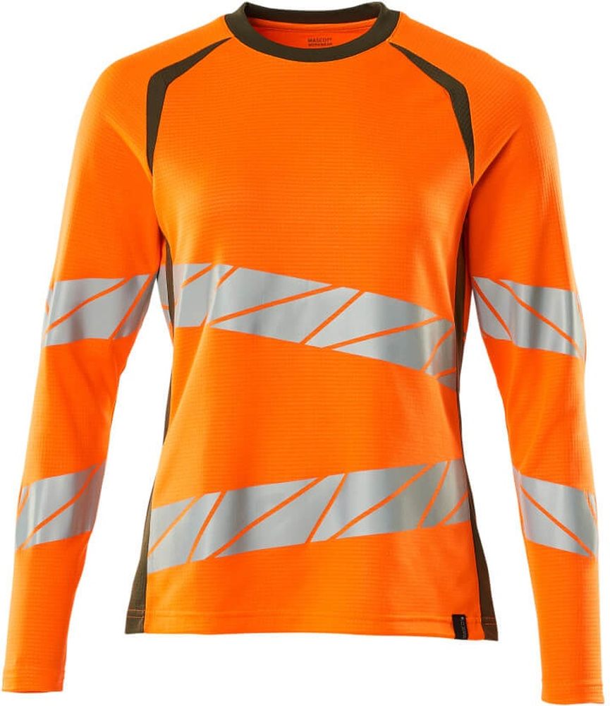 MascotDamenT-ShirtLangarmAccelerateSafe19091-771Hi-visOrangeMoosgrn-XXL