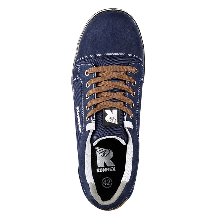 RUNNEXS1P-SicherheitshalbschuhSportStarBlauSchwarzWeiBraun