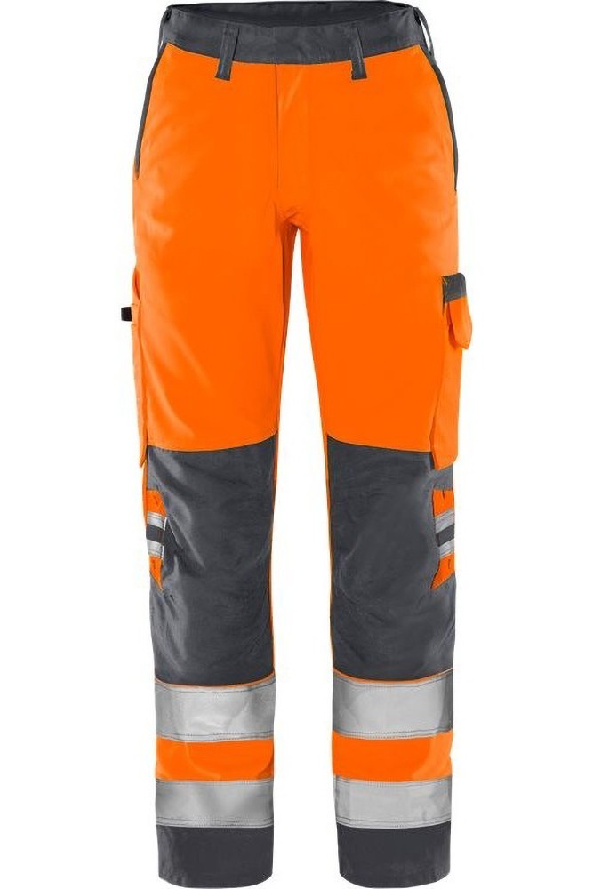 FristadsHighVisGreenHoseDamenKl22642GPLUWarnschutz-OrangeGrau-34