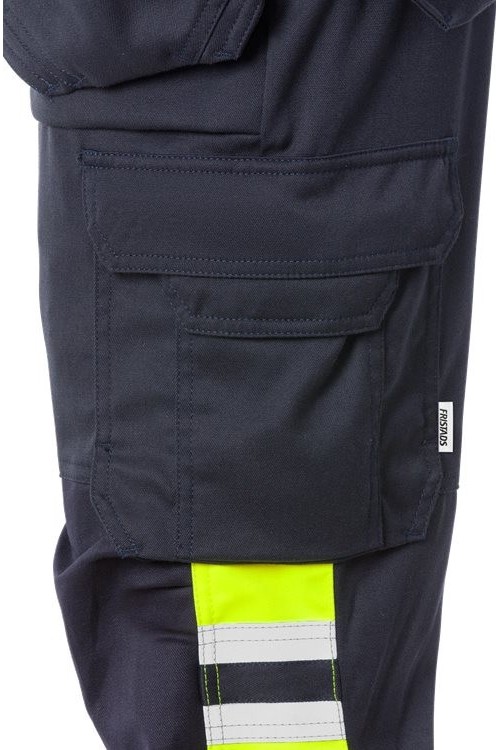 FristadsFlamestatHighVisStretch-HandwerkerhoseDamenKl12171ATHFWarnschutz-GelbMarine