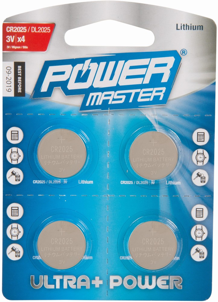 PowermasterBatterienLithium-KnopfzellenbatterienCR20254er-PckgCR2025