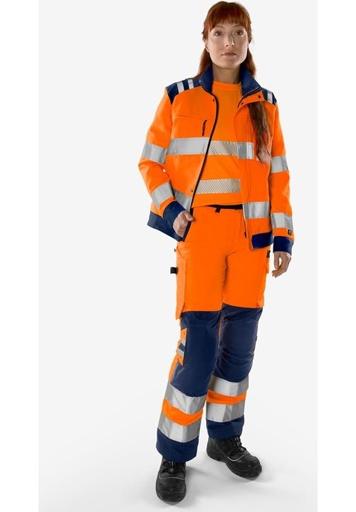 FristadsHighVisGreenHoseDamenKl22642GPLUWarnschutz-OrangeMarine