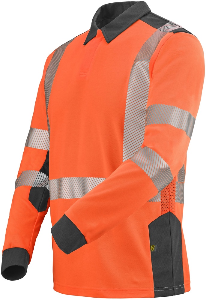 CepovettLangarm-PoloshirtFluoSafeXp9T87FluoOrangeCharcoalGrey-XXL