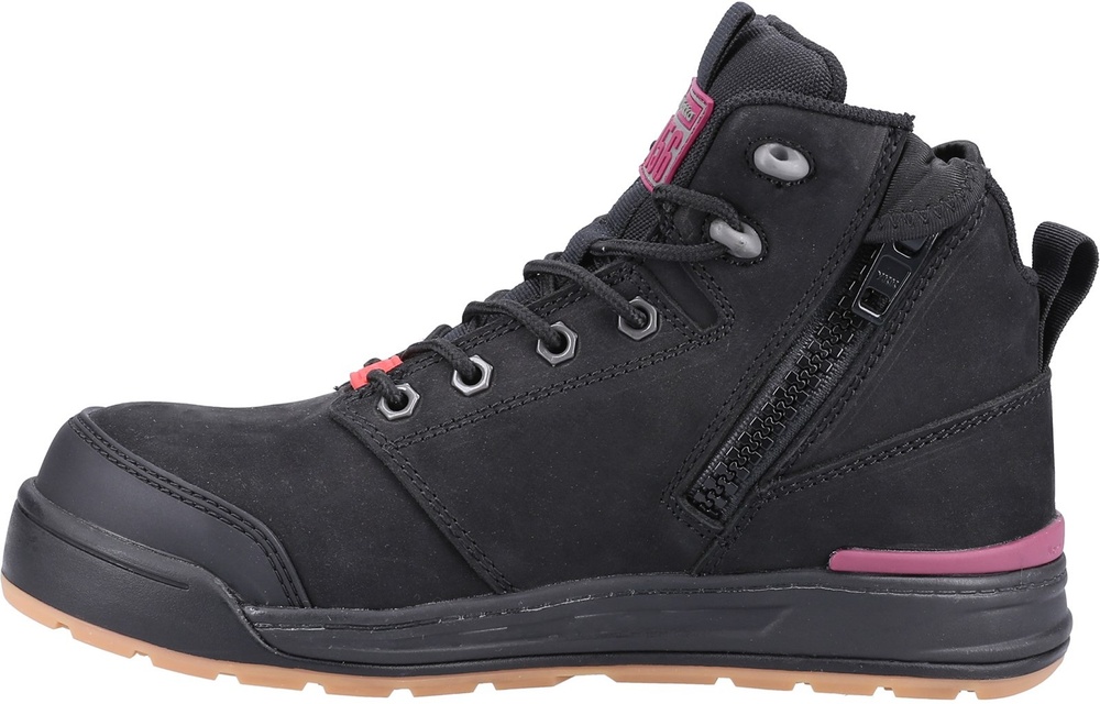 HardYakkaDamenSicherheitsschuhe3056LaceZipBootS1PY60333Black-36UK3EU36