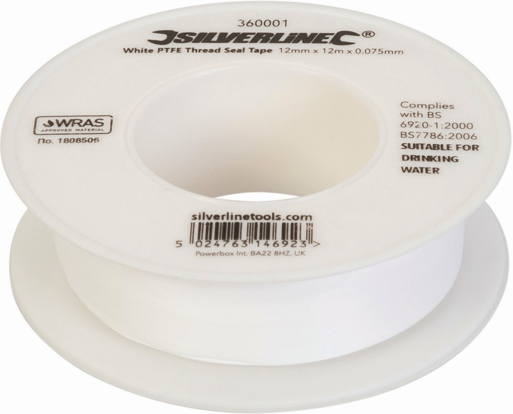 SilverlineKlempner-ZubehrPTFE-Bnderwei10er-Pckg12mmx12m-Wei