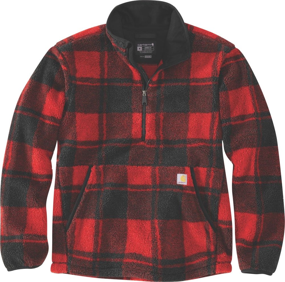 CarharttLooseFitFleecePullover106443CrabappleBlackPlaid-S
