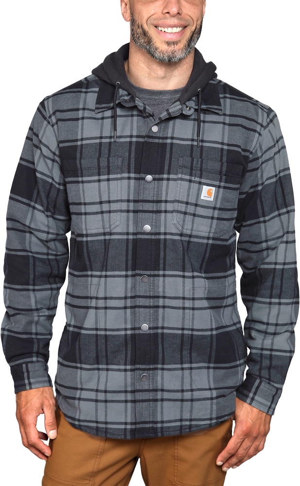 CarharttJackeFlannelFleeceLinedHoodedShirtJacElm-XL