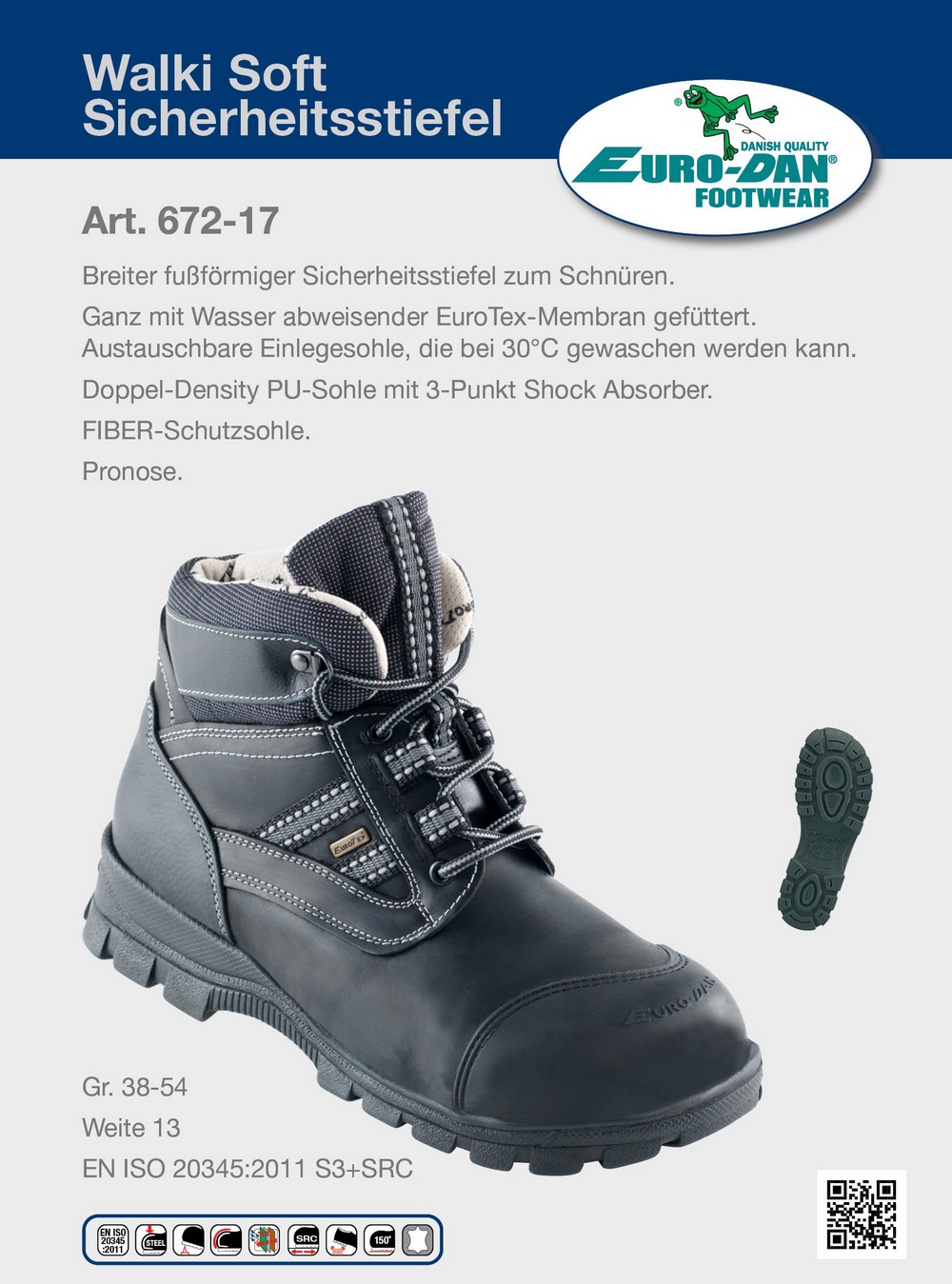 Euro-Dan672-17WalkiSoftStiefelettemitEuroTexMembranWeite13Schwarz-38