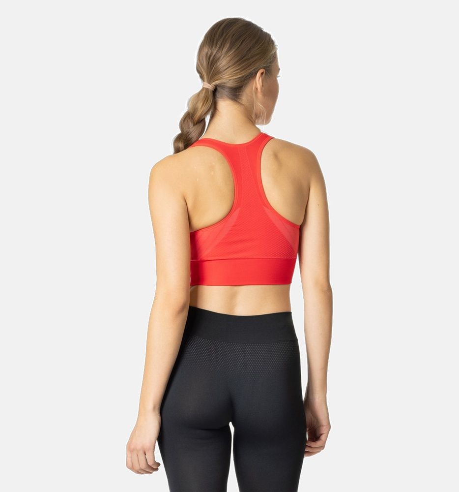 OdloDamenSportsBraSeamless131431Cayenne-L