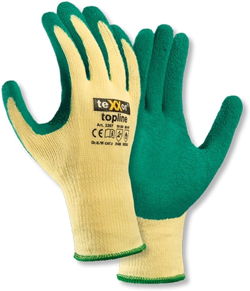 teXXorGrobstrick-HandschuhePolyester12Stck2207GelbGrn-7