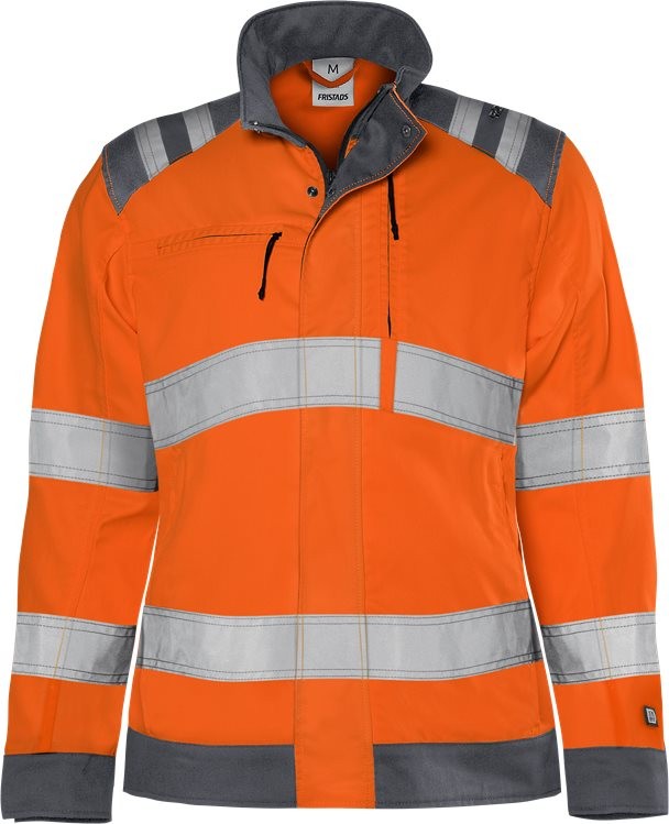 FristadsHighVisGreenJackeDamenKl34068GPLUWarnschutz-OrangeGrau