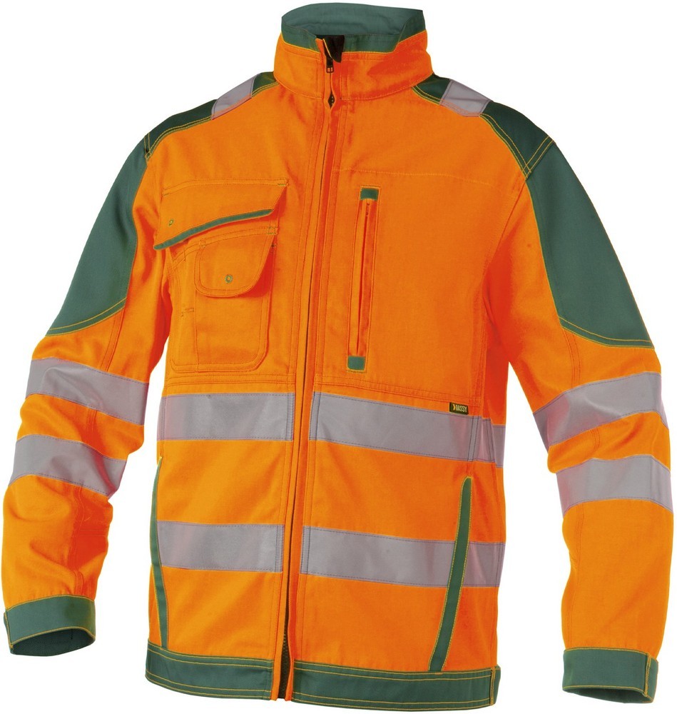 DassyWarnschutzArbeitsjackeOrlandoPESCO74NeonorangeFlaschengrn-4XL