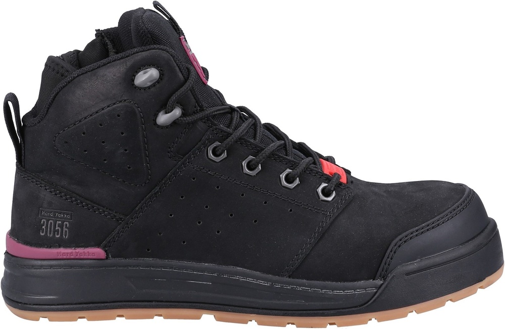 HardYakkaDamenSicherheitsschuhe3056LaceZipBootS1PY60333Black-36UK3EU36