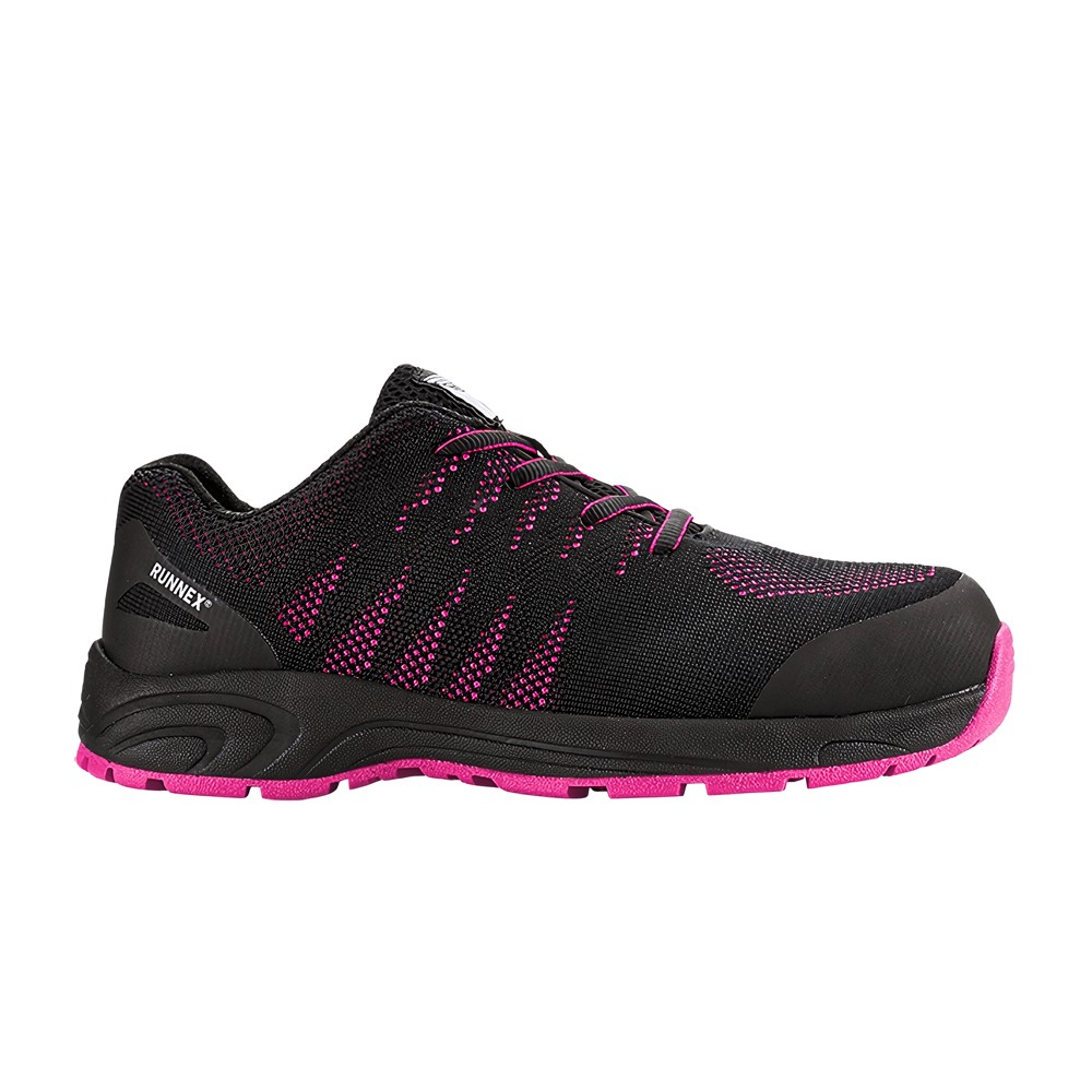 RUNNEXDamenS1P-SicherheitshalbschuhGirlStarSchwarzPink