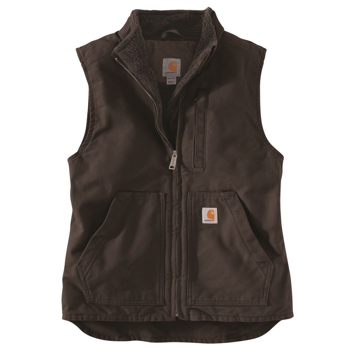 CarharttDamenWesteSherpaLinedMockNeckVestDarkBrown