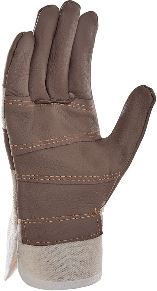 teXXorMbelleder-Handschuhe12Stck1113LederBraunDrellWei-10