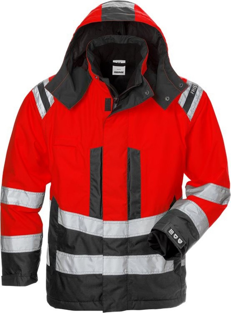 FristadsHighVisAirtechWinterjackeDamenKl34037GTTWarnschutz-RotSchwarz-S