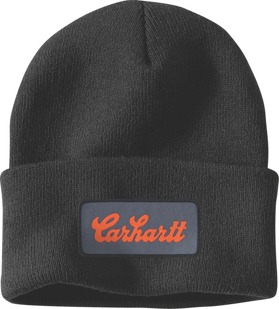 CarharttKnitCuffedScriptPatchBeanie107007