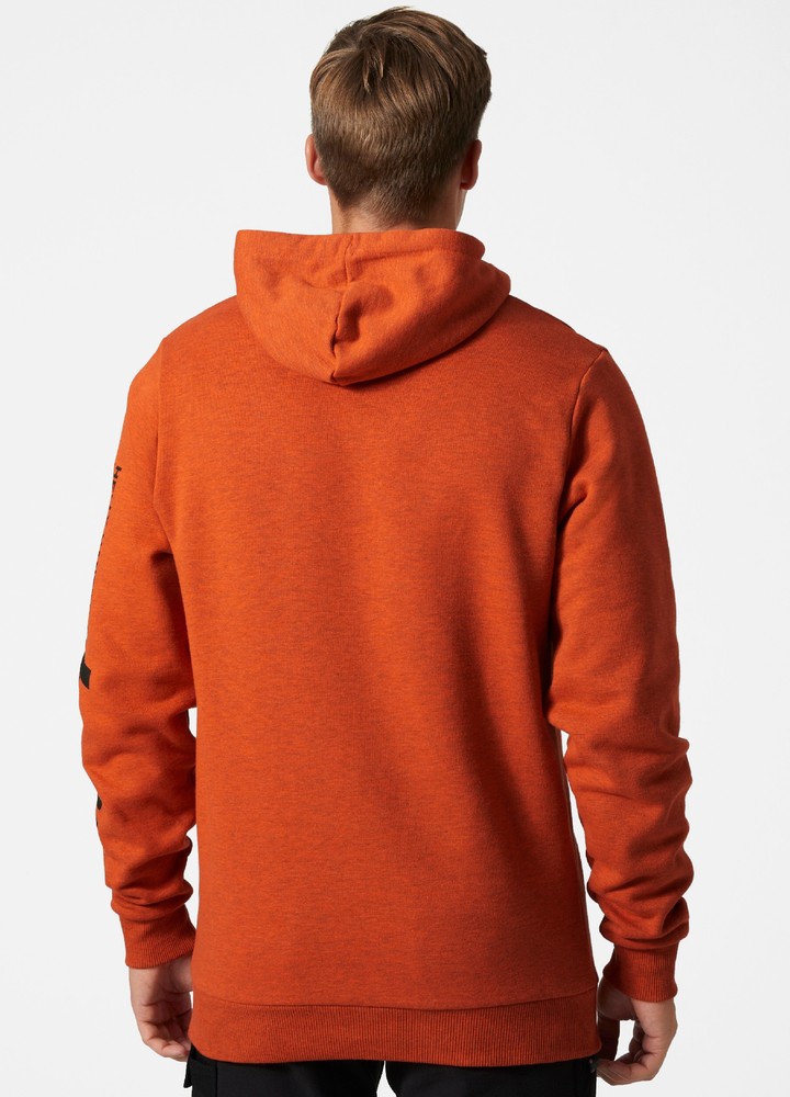 HellyHansenLogoHoodieOrange-XS