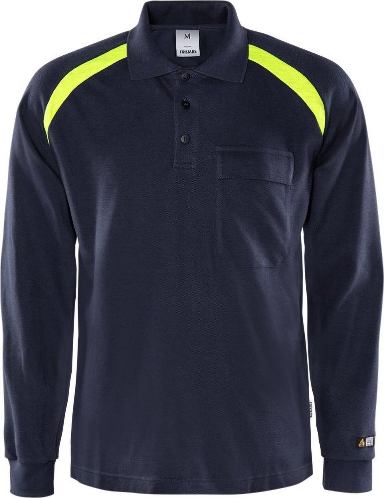 FristadsLongsleeveFlamestatPoloshirtLangarm784PFLAMarineblau