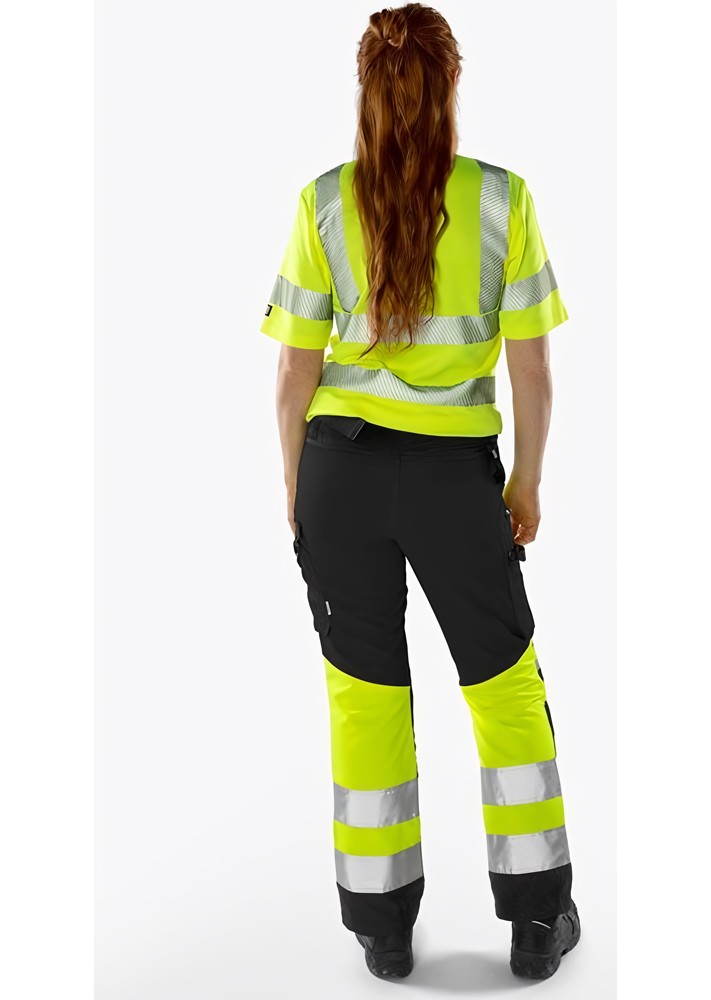 FristadsHighVisGreenHoseDamenKl12652GPLUWarnschutz-OrangeGrau-34
