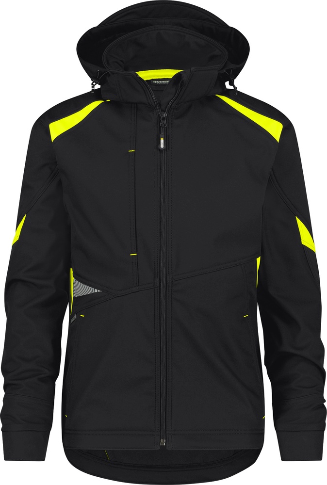 DassyArbeitsjackeSoftshell-JackeKalamaSchwarzNeongelb-XS