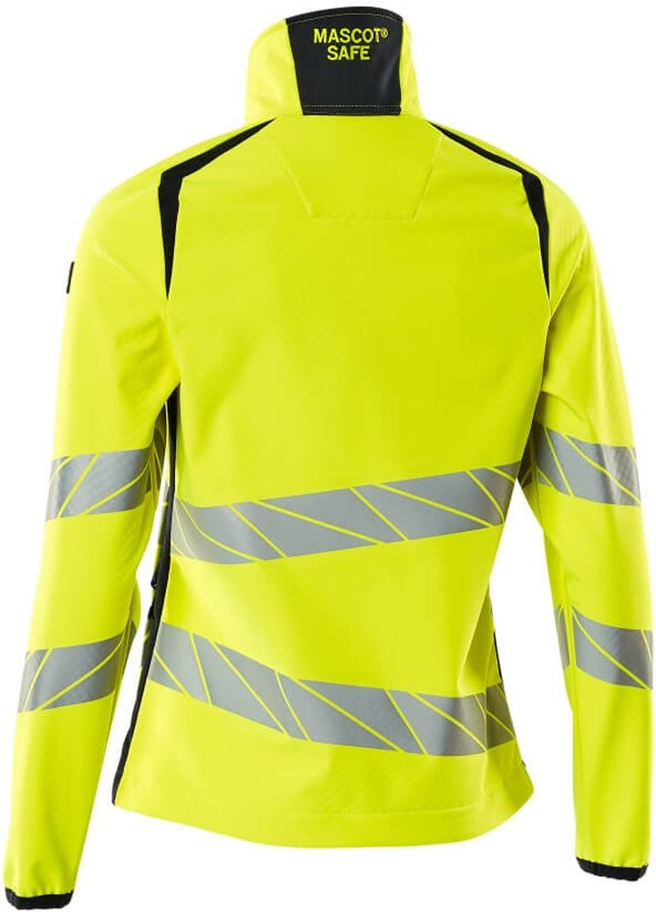 MascotDamenSoftshellJackeAccelerateSafe19012-143Hi-visGelbSchwarzblau-XXL