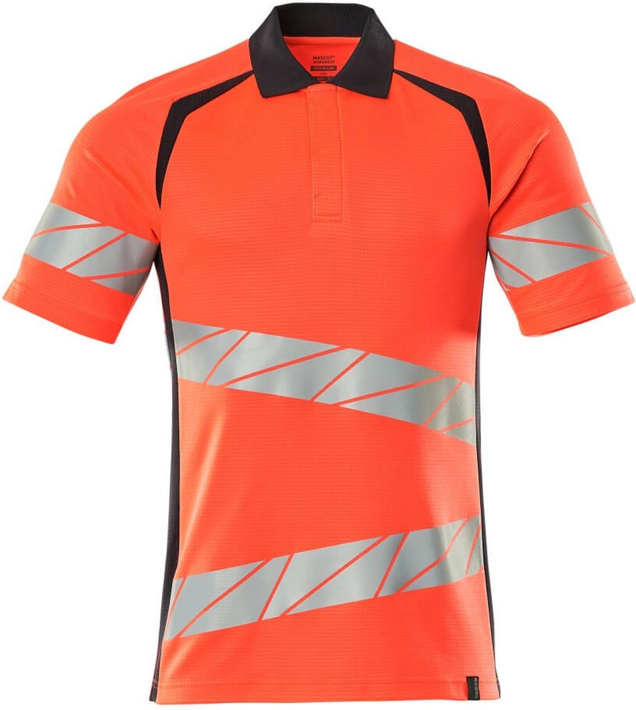 MascotPolo-ShirtAccelerateSafe19083-771Hi-visRotSchwarzblau-XXL
