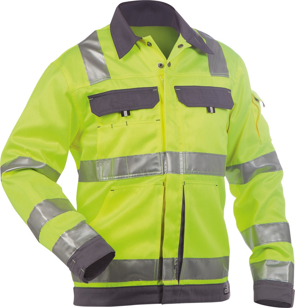 DassyWarnschutzArbeitsjackeDusseldorfPESCO70NeongelbZementgrau
