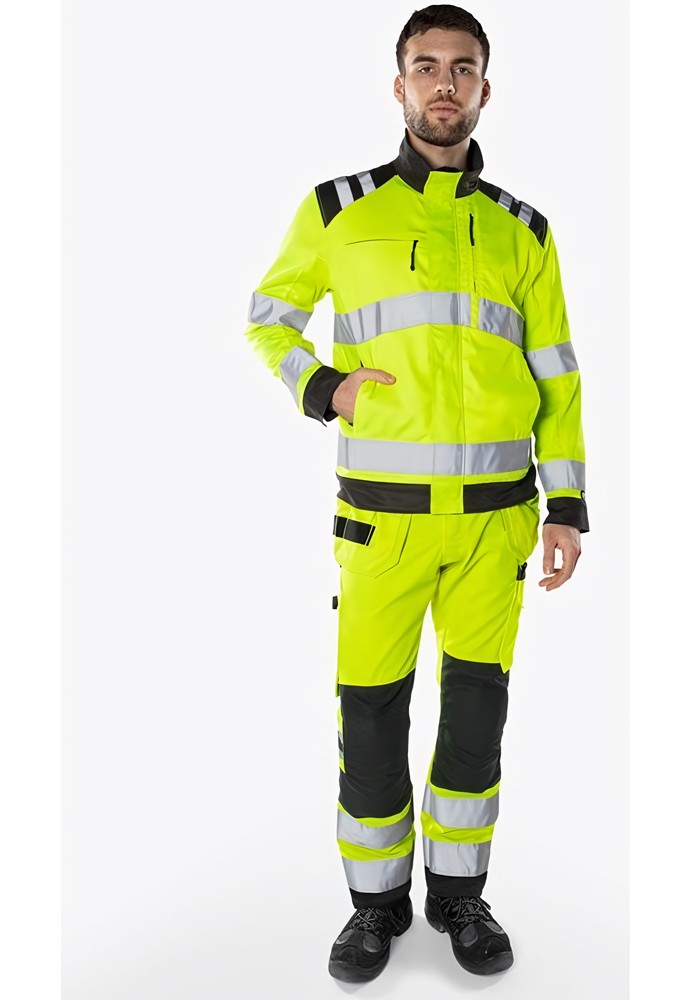 FristadsHighVisGreenJackeKl34067GPLUWarnschutz-GelbMarine